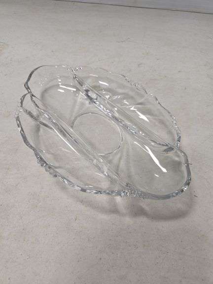 HEISEY 3 SECTION DIVIDED DISH MARKED