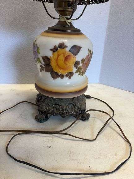 Vintage Hurricane Lamp , 29” H