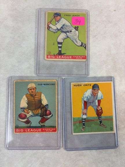 1933 Goudey: Fred Leach, Hugh Critz , Gus Mancuso (Rookies), good