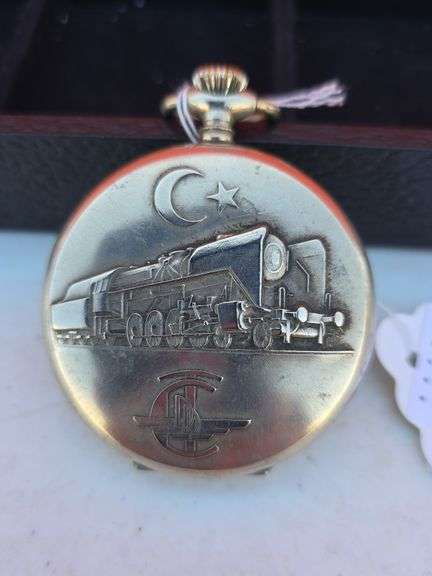 GOLANA SWISS RAILROAD WINDUP POCKET WATCH WORKS 15 JEWEL