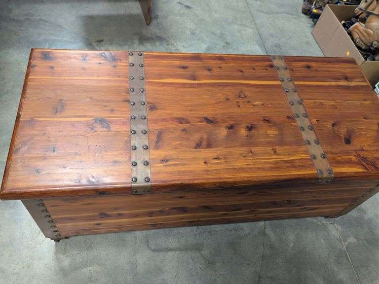Vintage Acme cedar chest on wheels - 48" long, 21" deep, and 20" tall