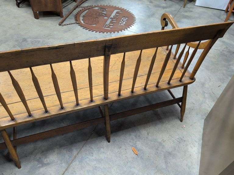 Large wooden Deacon's bench