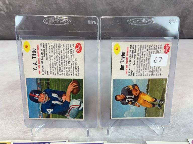 (22) 1960's & 70's Football Cards - Taylor, Bradshaw, Sayers, Riggins, Griese, Staubach & Others