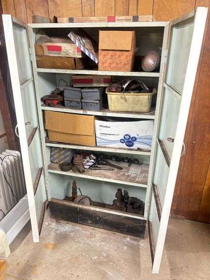 Metal File Cabinet w/8N &. 9N Parts including Sherman Transmission