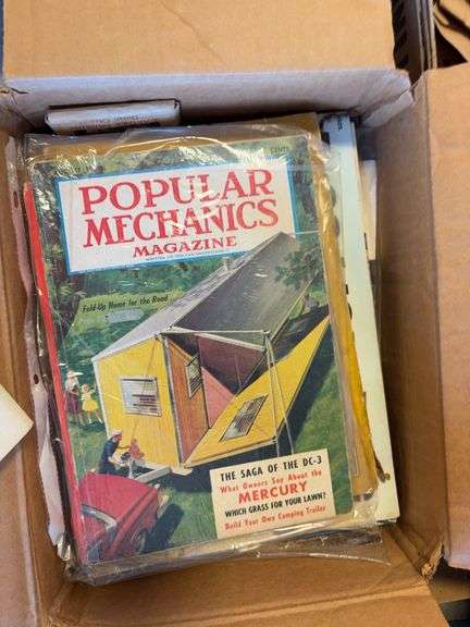 Tote of vintage items - plate, signs/pictures, and more