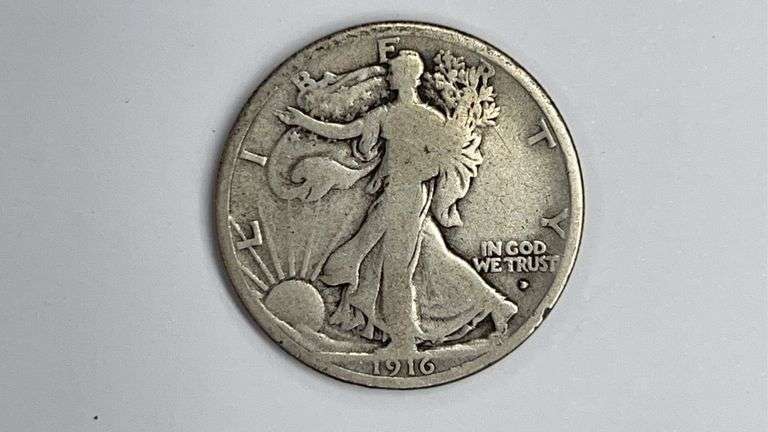 1916-D Walking Liberty Half Dollar ( On Obverse)