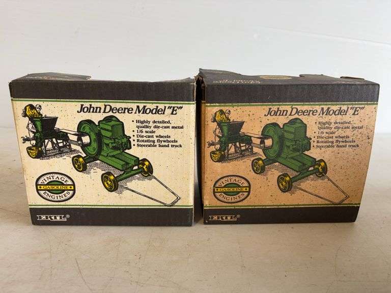 (2) John Deere model E diecast engines - 1/6 scale, dirty