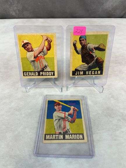 1949 Leaf baseball: Jim Hegan, Martin Marion, Priddy