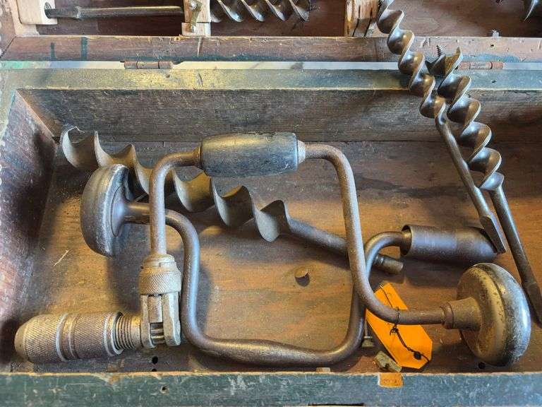 Toolbox with drill bits, electrical tools, and more