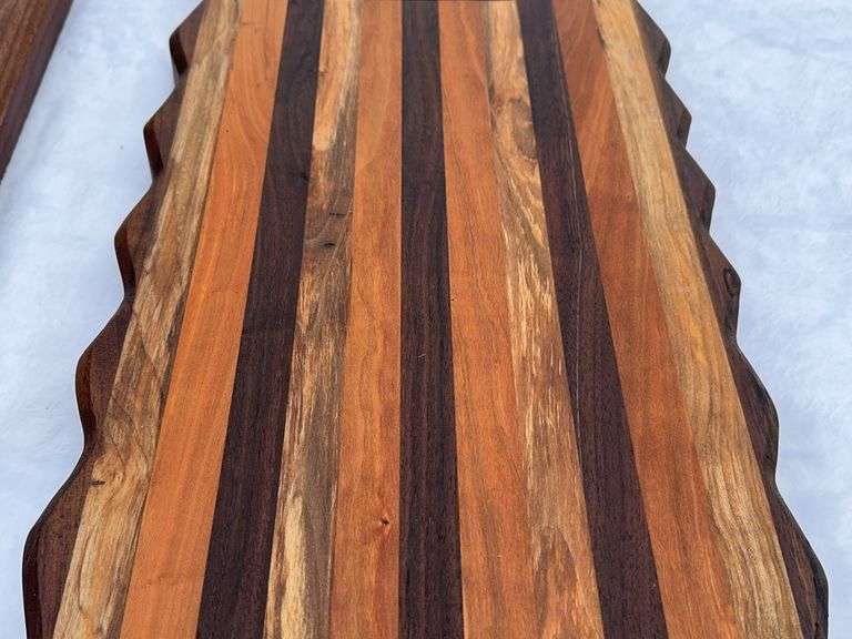 (2) Homemade Wooden Charcuterie Boards