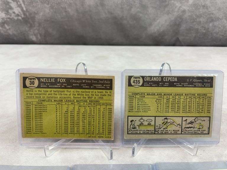 1961 Star lot of 5: Spahn, Colavito, Snider, Cepeda, Nelly Fox