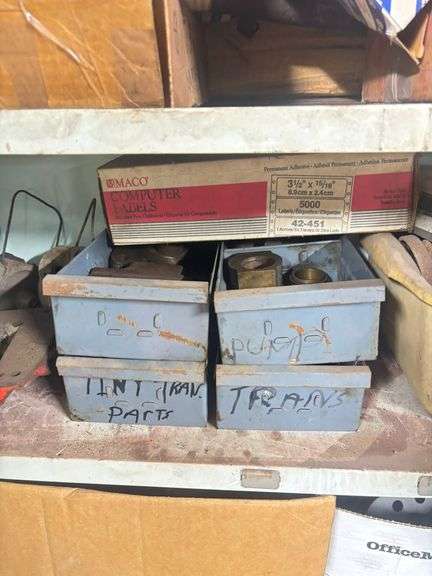 Metal File Cabinet w/8N &. 9N Parts including Sherman Transmission