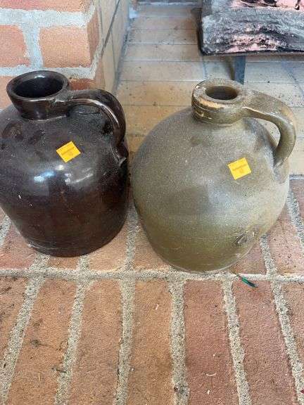 (2) Unmarked Crock Jugs