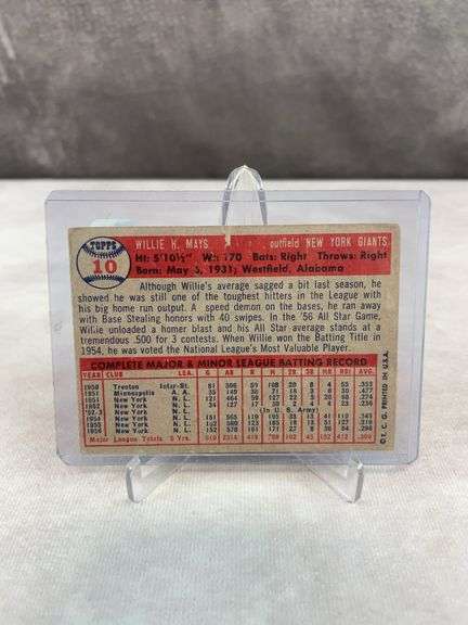 1957 Topps Willie Mays, slight top crease