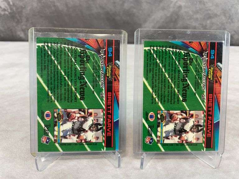 2 Card Lot 1991 Stadium Club B#94 Bret Farve (ERR) x2
