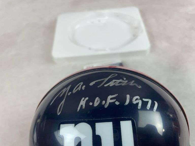 Y A. Tittle signed New York Giants mini helmet, JSA