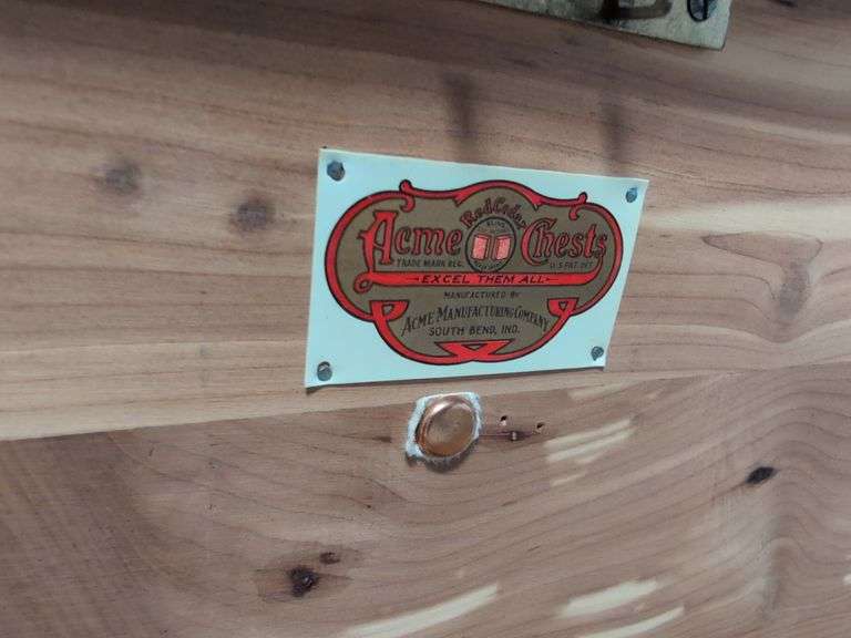 Vintage Acme cedar chest on wheels - 48" long, 21" deep, and 20" tall