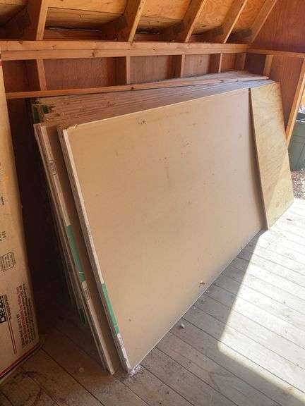 (28) sheets of drywall, misc. plywood