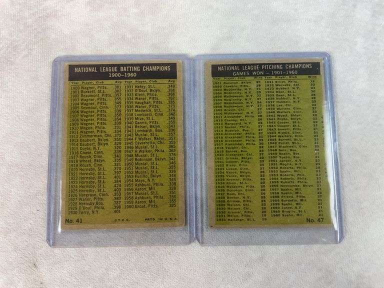 1961 Topps Leaders plus Gehrig, 4 cards