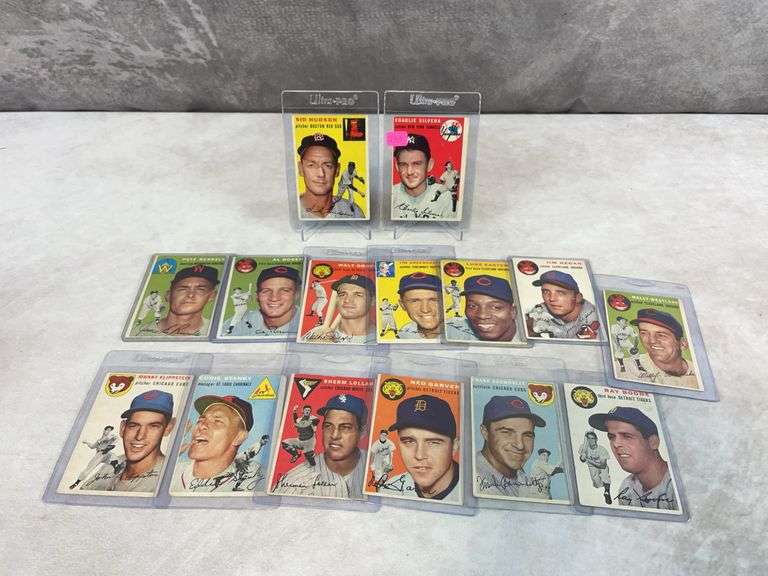1954 Topps baseball 15 card lot, no duplicates, all in order