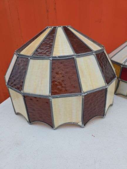LEADED GLASS LAMP SHADE
