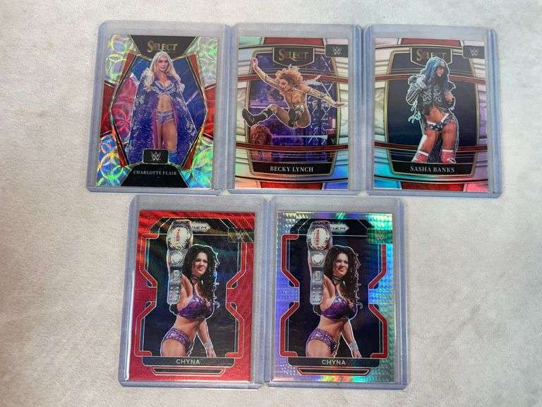 7 Card WWE Womens Wrestlers Lot - All Prizms - Ronda Rousey, Becky Lynch, Chyna +