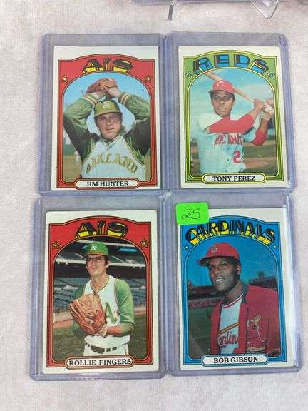 1972 Topps Star lot of 6: Gibson, Hunter, Fingers, Perez, B. Williams,Lemon