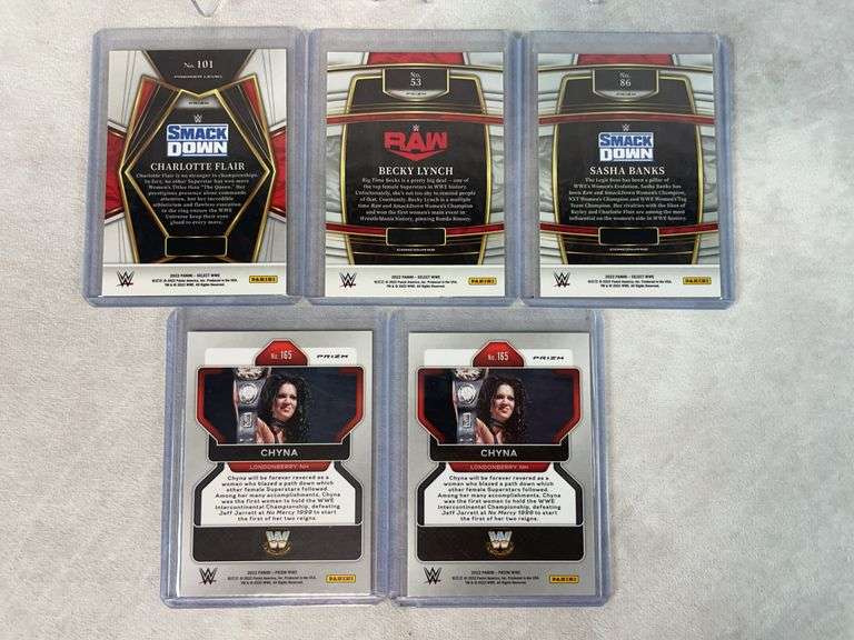 7 Card WWE Womens Wrestlers Lot - All Prizms - Ronda Rousey, Becky Lynch, Chyna +