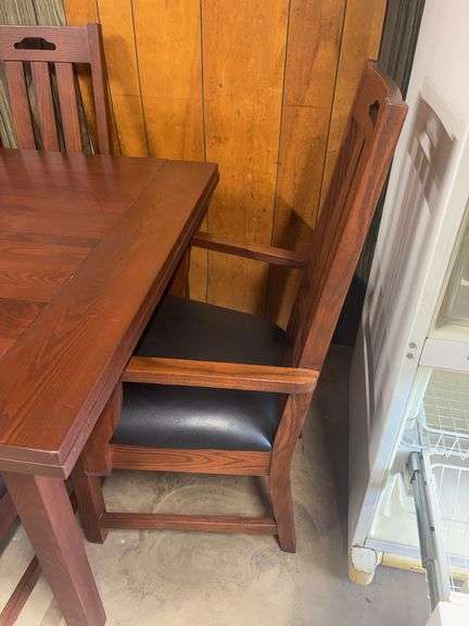 Dining Set , Table & 6 Chairs w/ Slide out on both ends for full Extension 108” W 68” W closed