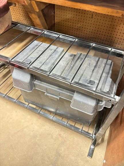 Wire Shelf w/manuals & Plastic Battery Box