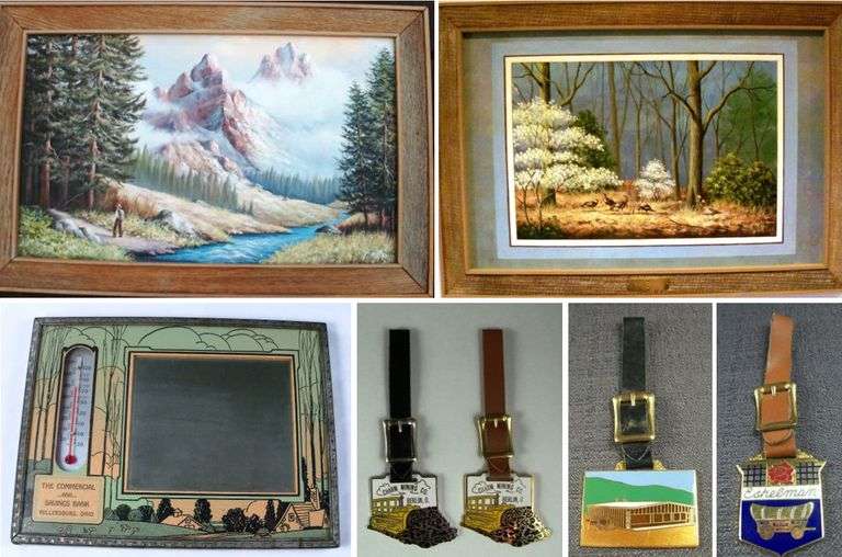 Tom Miller Paintings, Watch Fobs, Local Advertising & Bullet Pens