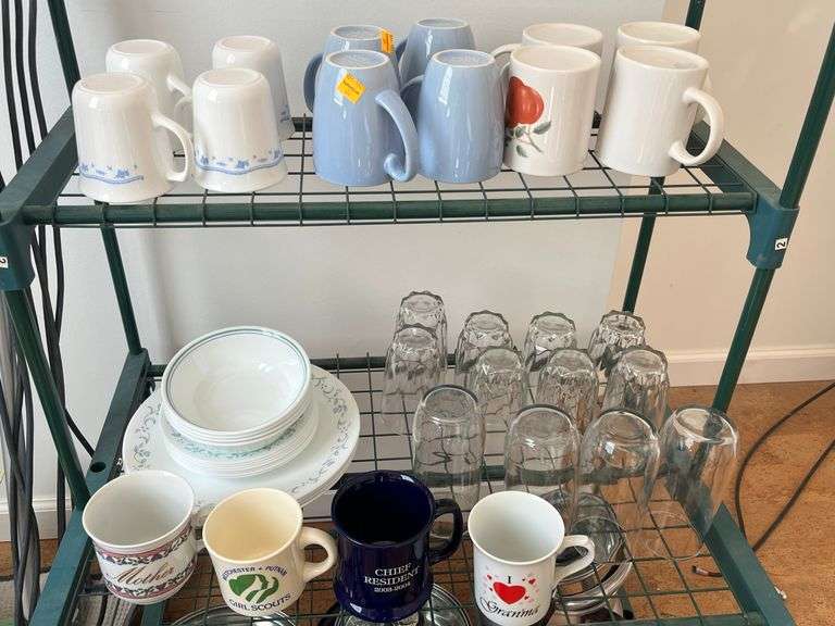 Plates, Cereal Bowls, Mugs, Glasses