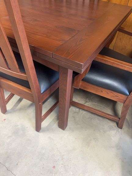 Dining Set , Table & 6 Chairs w/ Slide out on both ends for full Extension 108” W 68” W closed