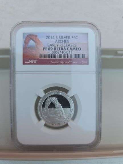 2014S ARCHES SILVER QUARTER NGC PF69 ULTRA CAMEO