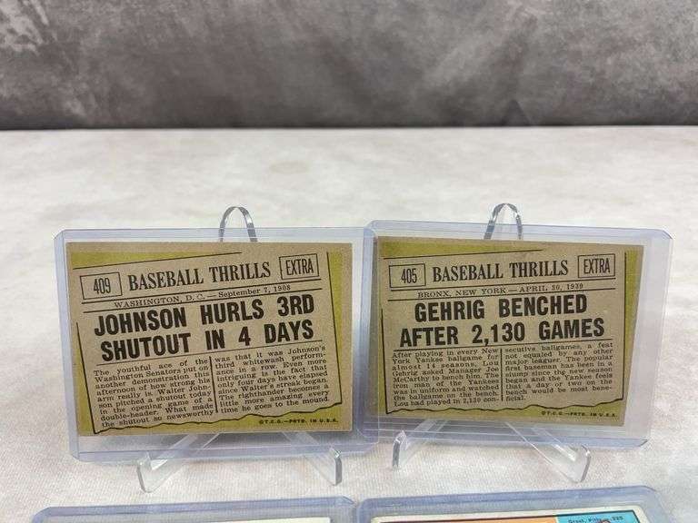 1961 Topps Leaders plus Gehrig, 4 cards