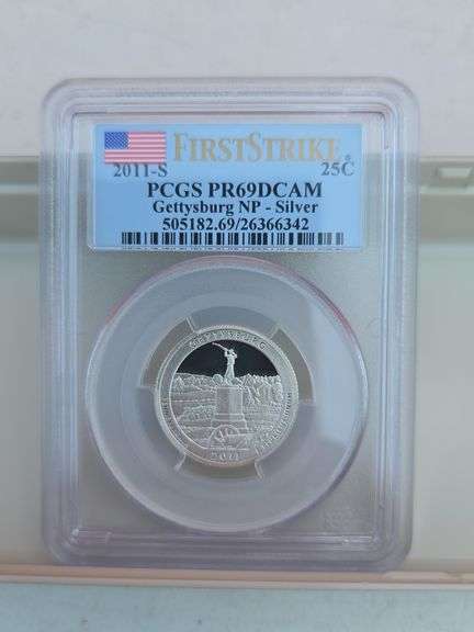 2011S GETTYSBURG SILVER QUARTER PCGS PR69 DCAM