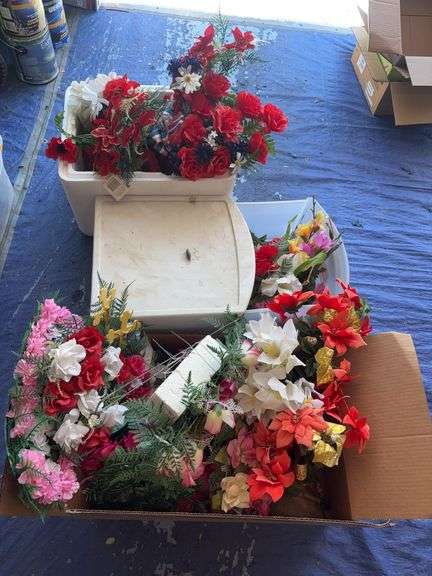 Lot of Plastic Decor Flowers