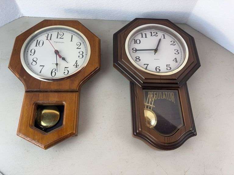 3 wall mount clocks 19” H