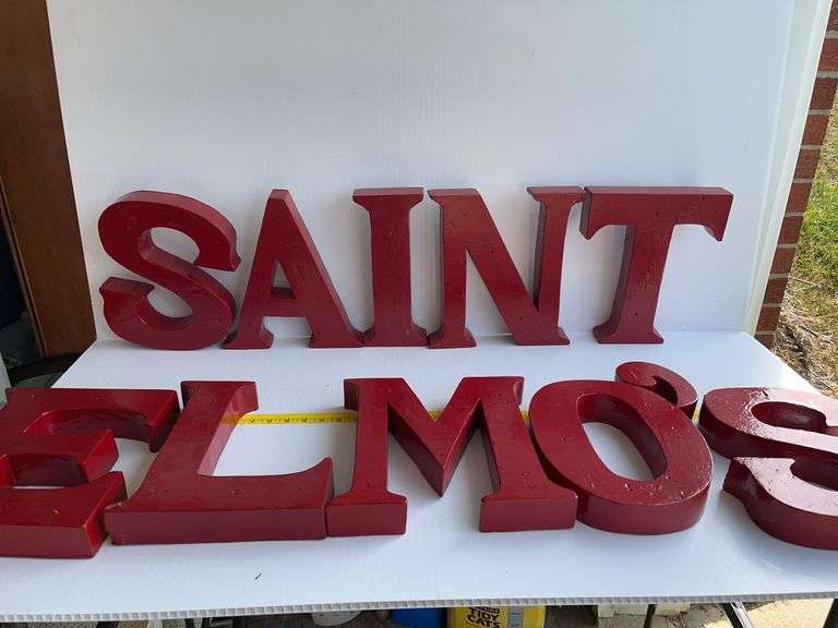 Saint Elmo's Wooden Painted Letters