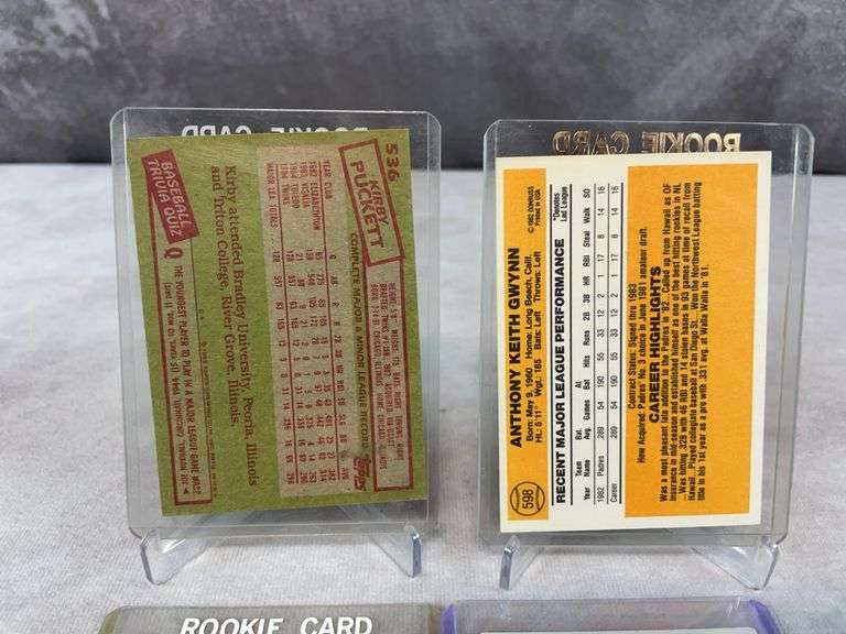 Baseball Rookie lot: Tony Gwynn, Kirby Puckett, Molitor/Trammell, Piazza, Tim Raines