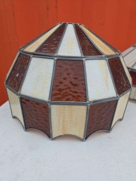 LEADED GLASS LAMP SHADE