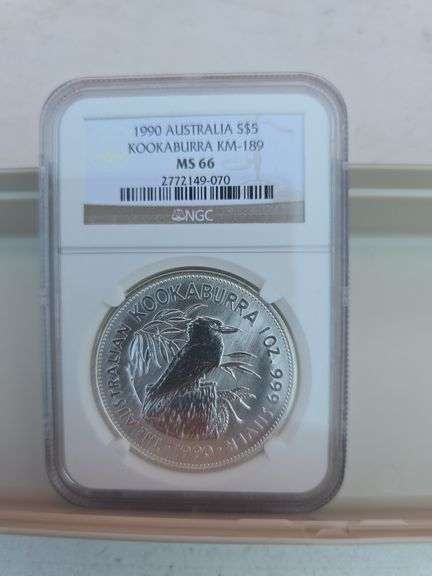 1990 AUSTRALIAN SILVER KOOKABURRA NGC MS66