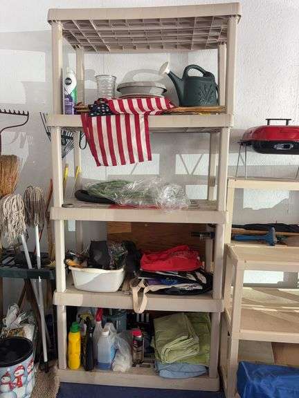 Plastic Shelf w/Contents