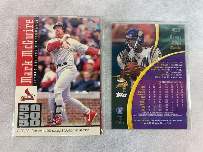 17 Card Jumbo Lot: Mickey Mantle, Michael Jordan, Randy Moss, Dan Marino, Mark McGwire +More