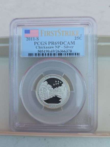 2011S CHICKASAW SILVER QUARTER PCGS PR69 DCAM