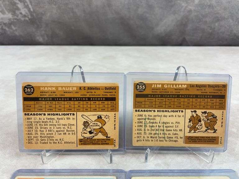 1960 Topps Star lot of 6, no duplicates: Red Schoendient, Richardson, Cash, Bauer