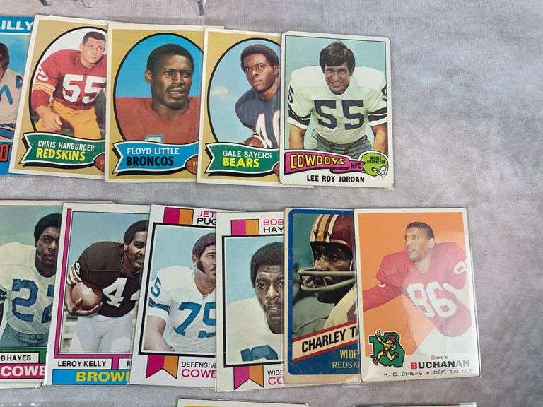(25) 1950's 60's & 70's Football Cards - Franco Harris (RC), Simpson, Sayers & Others