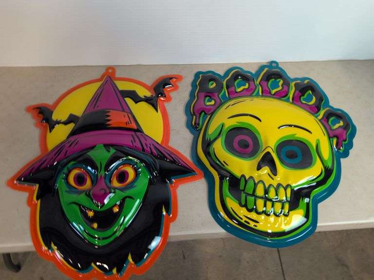 (2) plastic Halloween vacforms - 28" tall