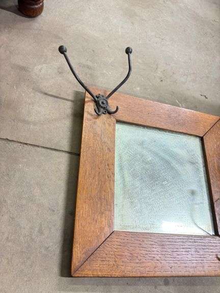 16” Square Mirror/Coat Rack
