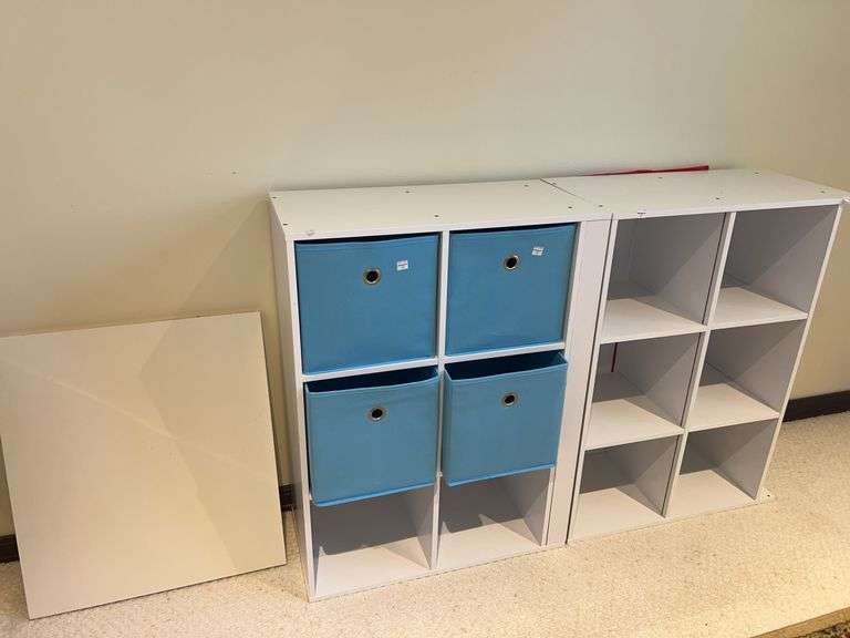 (2) Wooden Cube Storage Shelves